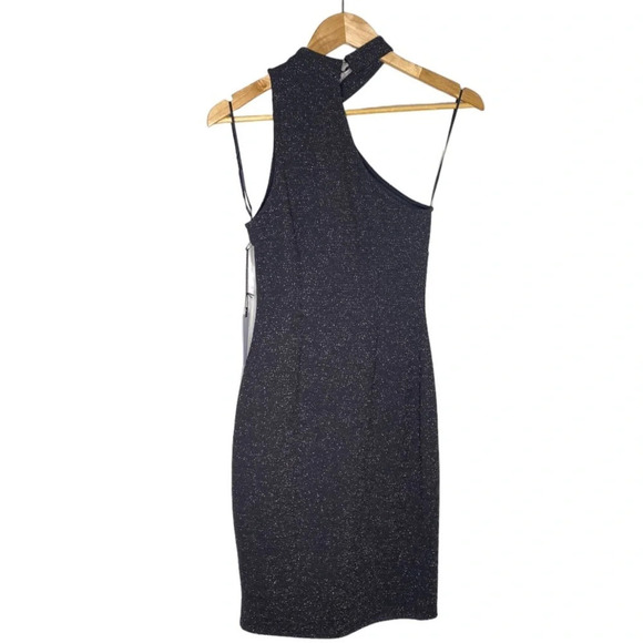 ✨NWT ASTR The Label Black Sparkle Danika Bodycon One Shoulder Mini Dress XS - Picture 9 of 11